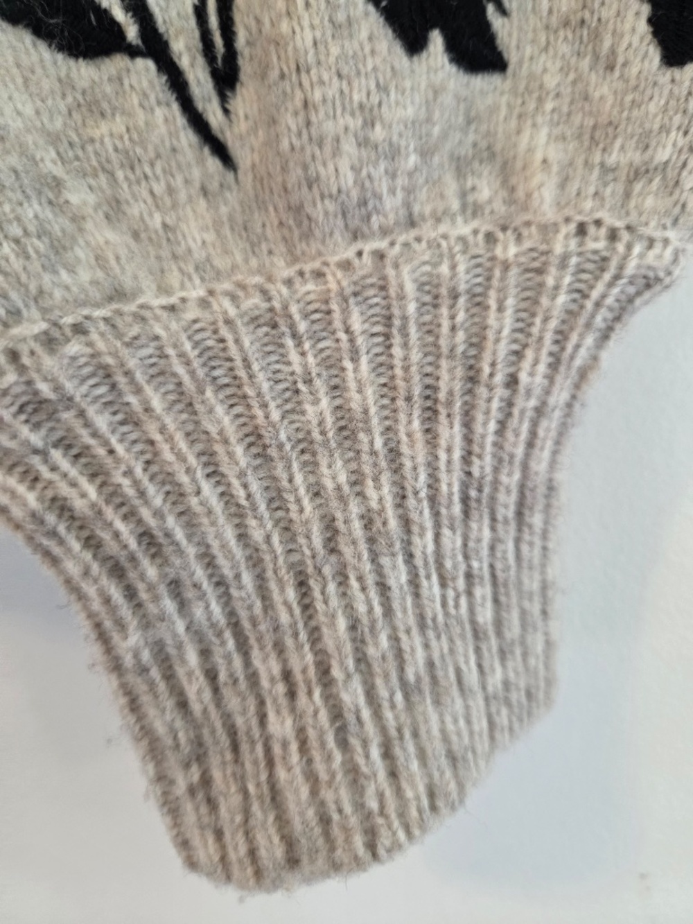 WOOl blend knit sweater XS crochet floral boxy oversize cottage core fall/winter - Picture 7 of 10